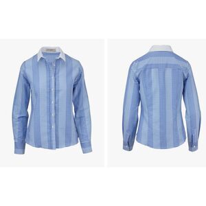 Rani Arabella Italy Blue & White Gingham Cotton Collar Button Down Shirt L